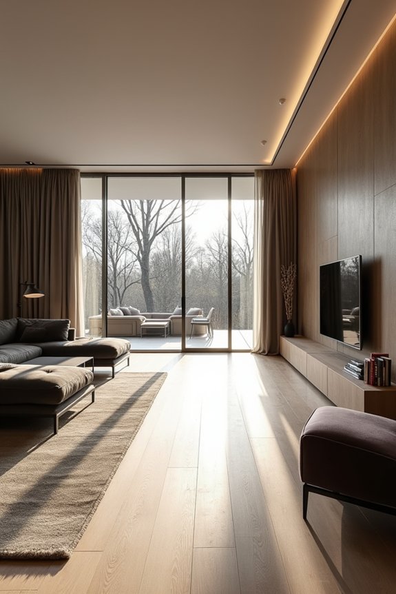 creating functional zones in a long living room