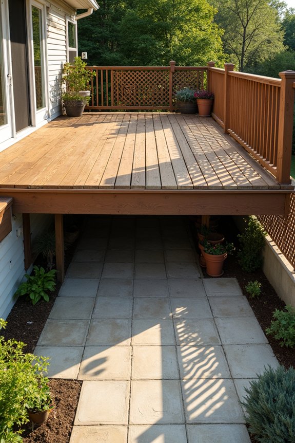 elevated porch vs ground level patio