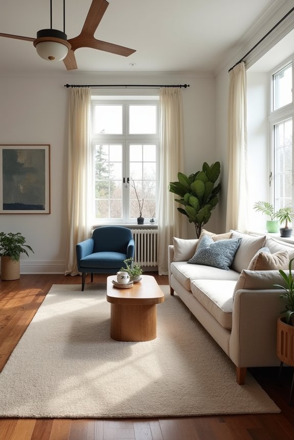 float couch two chairs coffee table
