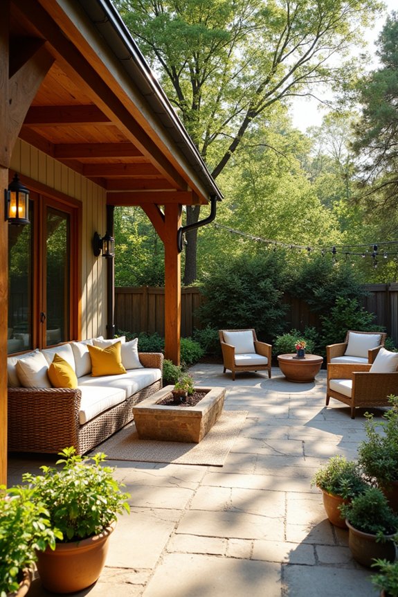 front porch for formal patio for casual