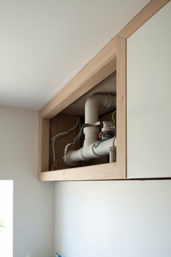 hidden items behind kitchen soffits