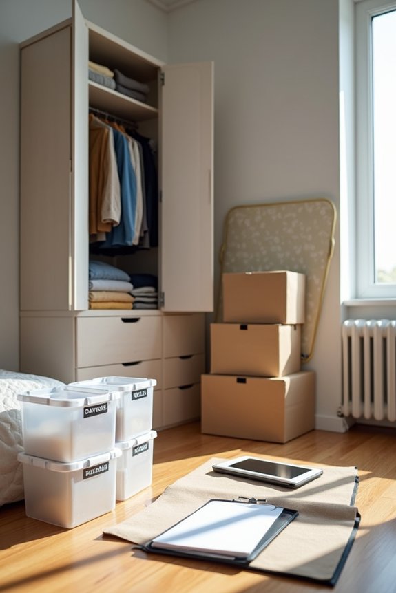 inventory items to estimate storage space