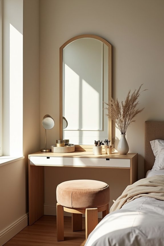 mirrors enhance dresser spacing