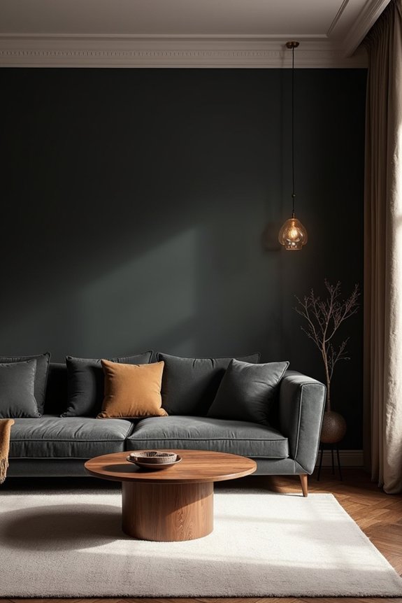 5 Living Room Paint Colors I Should Consider in 2026 2 moody anchor with silhouette
