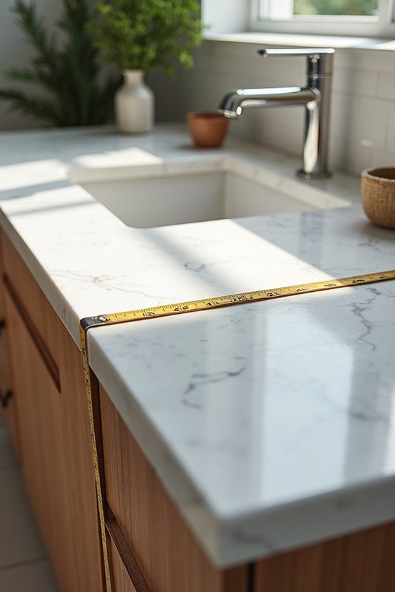 precise floor to countertop height measurement