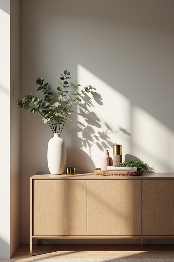 slim profile consoles concealed storage