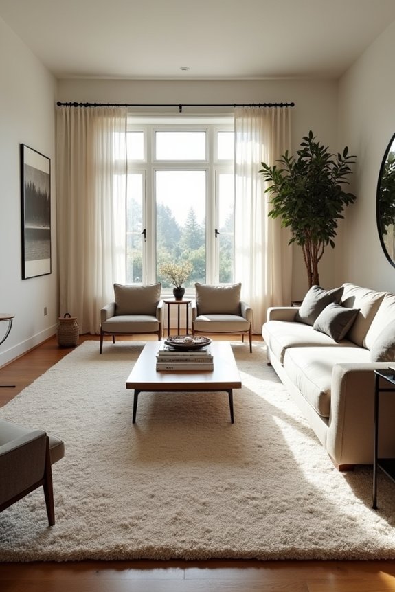 sofa centered rug width guideline