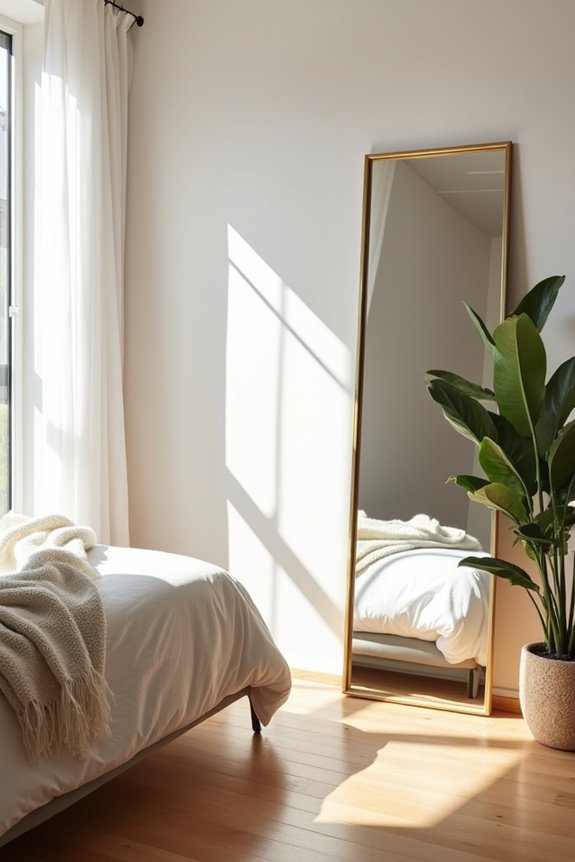 strategically placed mirror amplifies daylight