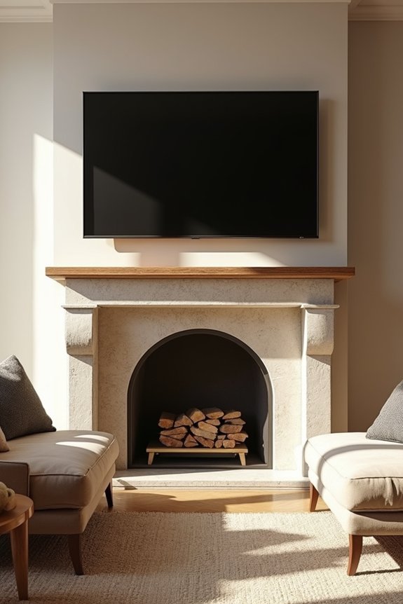 wall mounted tv above fireplace benefits